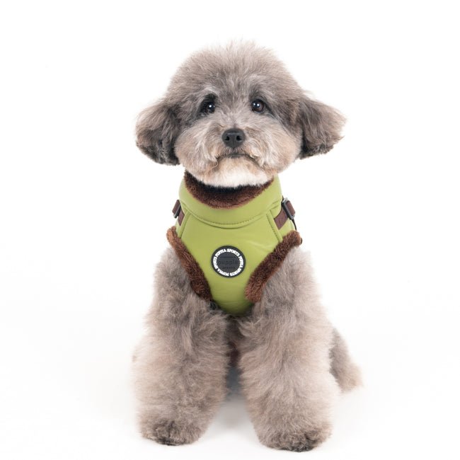 Puppia Wynter Vest Harness – Model V Olive hondentuig > honden harnas > overige modellen Small
