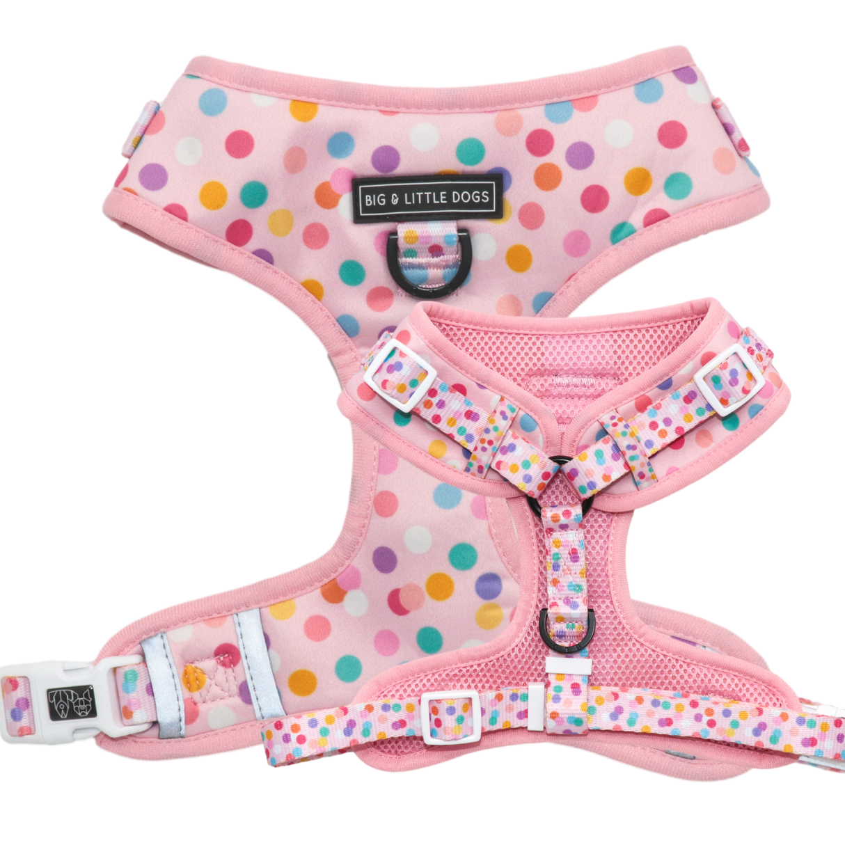 Big and Little Dogs Adjustable Harness Pink Confetti ( XLARGE) - Premium hondentuig > honden harnas from Big and Little Dogs - Just €10! Shop now at Frenkiezdogshop