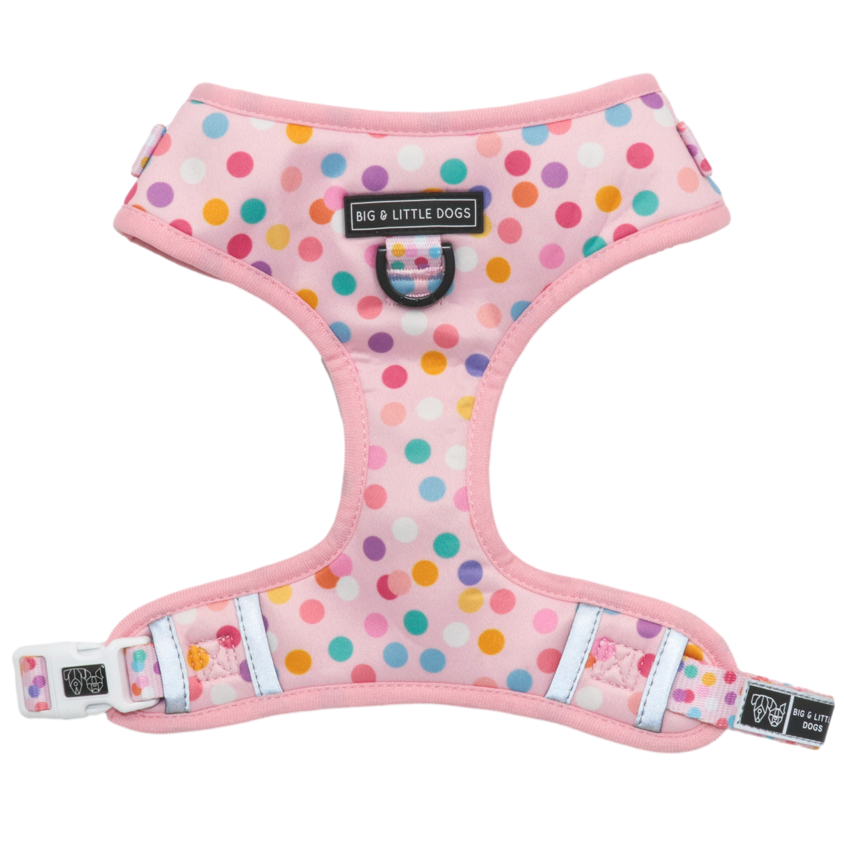 Big and Little Dogs Adjustable Harness Pink Confetti ( XLARGE) - Premium hondentuig > honden harnas from Big and Little Dogs - Just €10! Shop now at Frenkiezdogshop