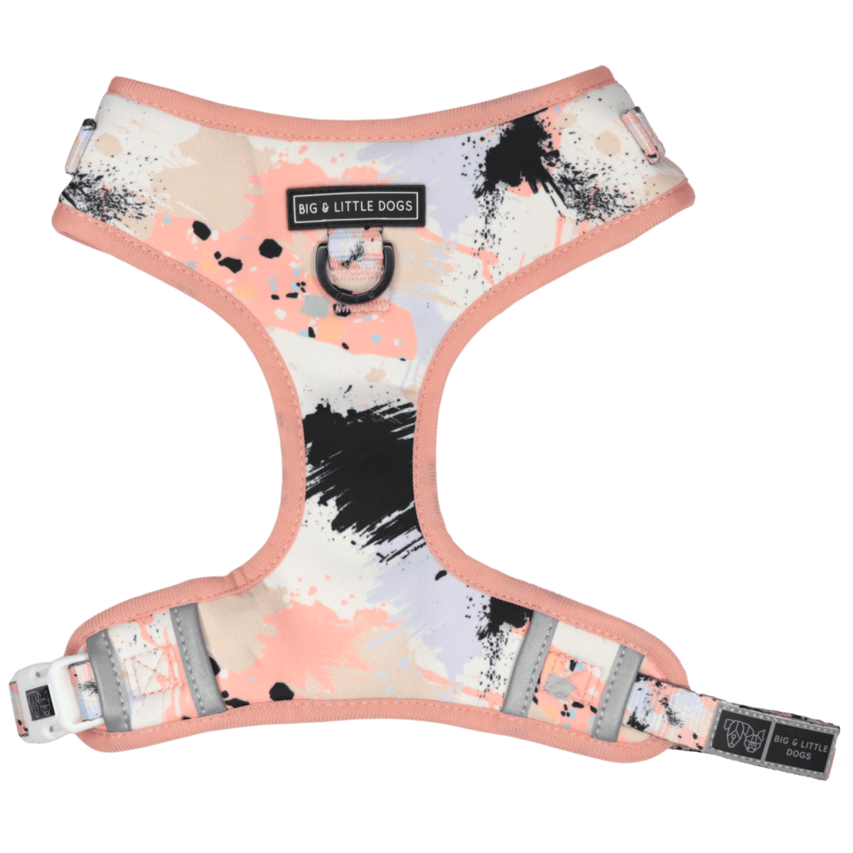 Big and Little Dogs Adjustable Peach Splatter Terrazzo ( X Large ) hondentuig > honden harnas > model A Medium