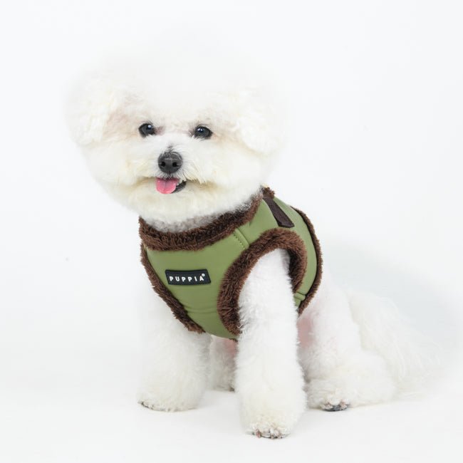 Puppia Wynter Vest Harness B Olive hondentuig > honden harnas > model B Small
