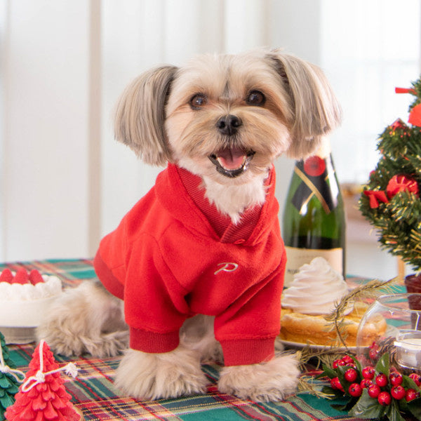 Puppia Blitzen Kerst Hoodie Red - Premium Hondenkleding > Hondentrui from Puppia - Just €20! Shop now at Frenkiezdogshop