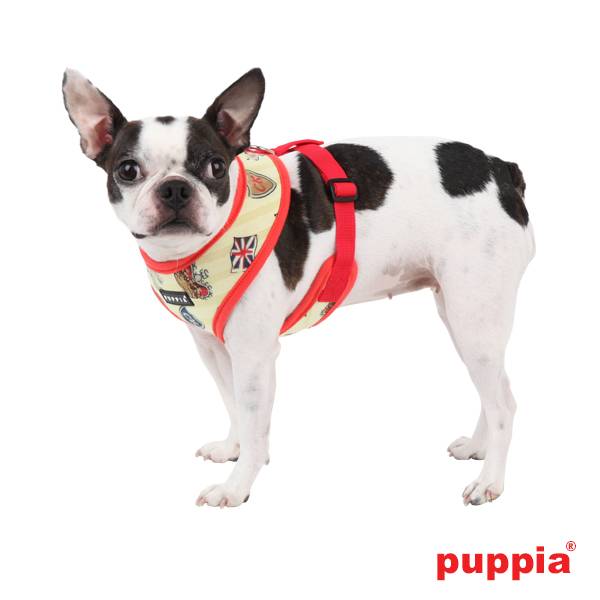 Puppia Britannia harness model A red - Premium hondentuig > honden harnas from Puppia - Just €20! Shop now at Frenkiezdogshop