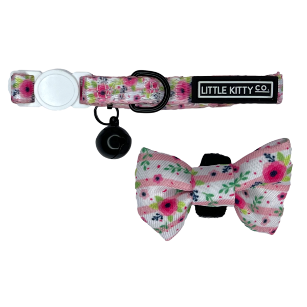 Little Kitty Cat Collar & Bow Tie Fancy Florals - Premium halsband > kattenhalsband from Little Kitty - Just €10! Shop now at Frenkiezdogshop
