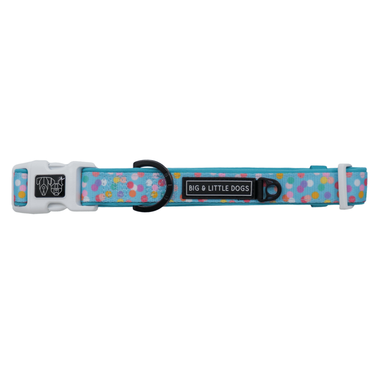 Big and Little Dogs Collar & Bow - tie Blue Confetti halsband > hondenhalsband X - Small