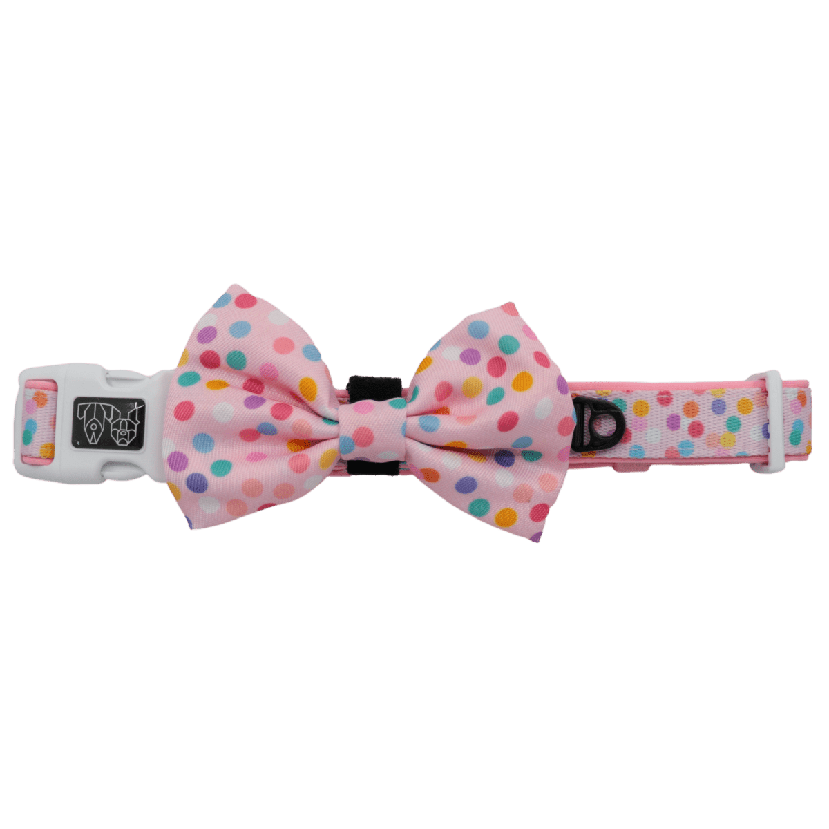 Big and Little Dogs Collar & Bow - tie Pink Confetti halsband > hondenhalsband X - Small