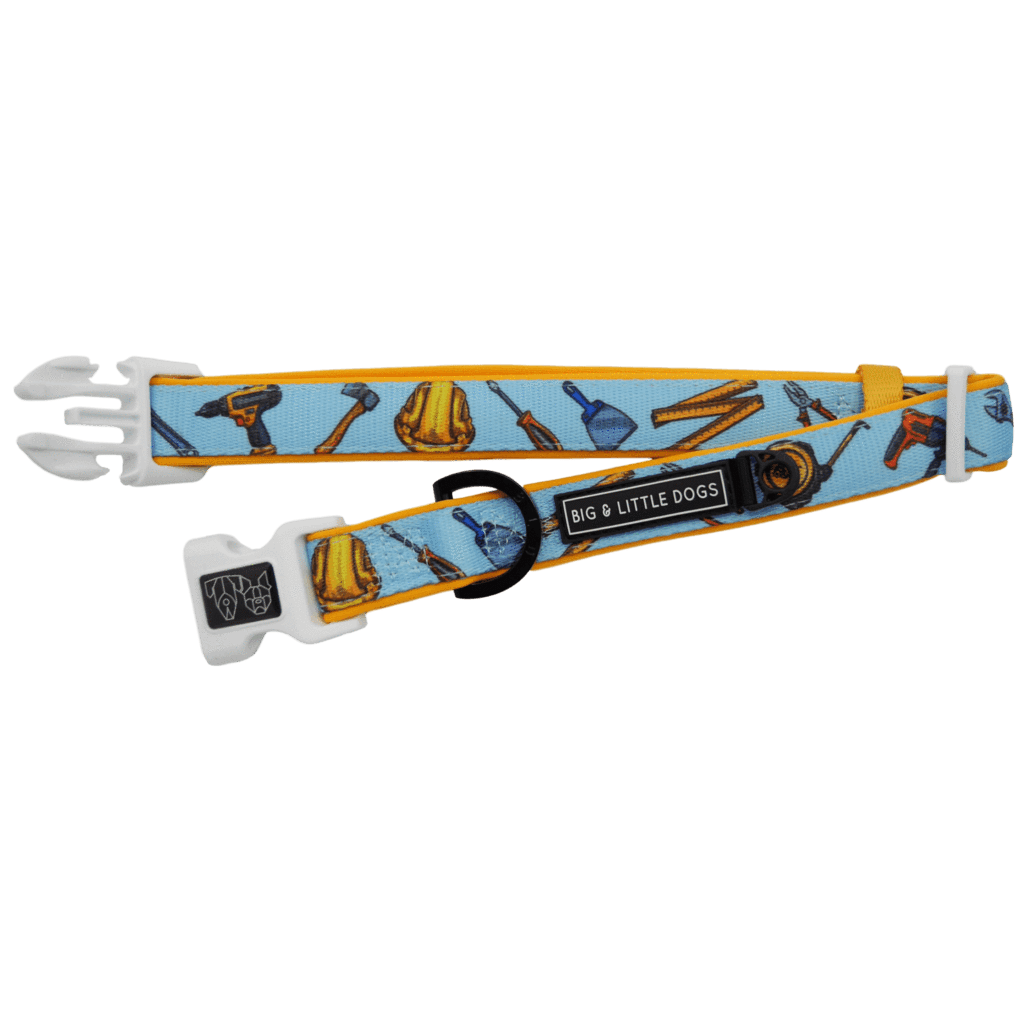 Big and Little Dogs Halsband Under Construction ( MEDIUM ) halsband > hondenhalsband Small