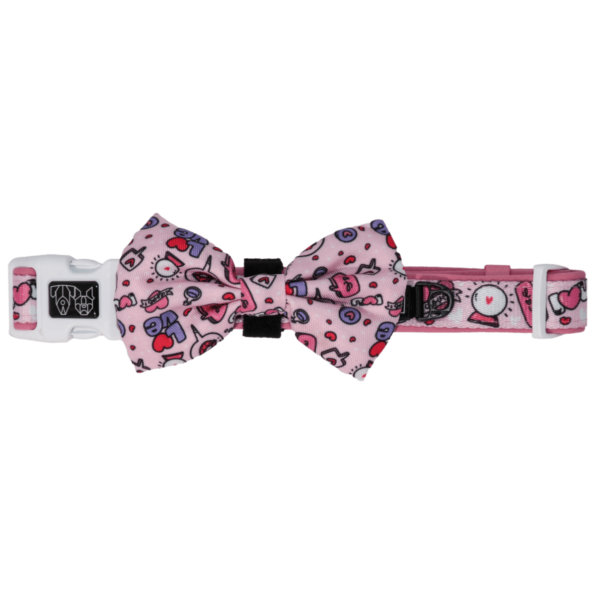 Big and Little Dogs Collar & Bow - tie Don't You Know I Love You? halsband > hondenhalsband X - Small
