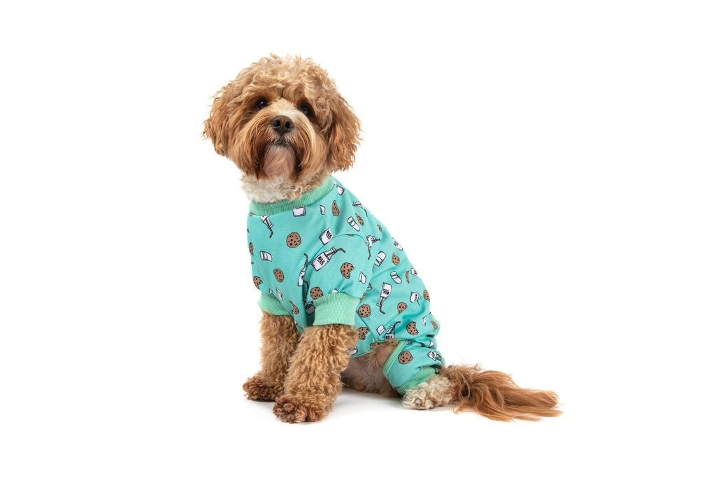 Big and Little Dogs Onesie Pyjama Milk & Cookies - Premium Hondenkleding > Hondenpyjama from Big and Little Dogs - Just €20! Shop now at Frenkiezdogshop