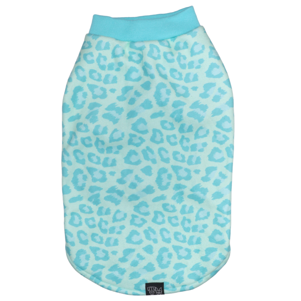 Big and Little Dogs Fleece Pyjama Turquoise Leopard - Premium Hondenkleding > Hondenpyjama from Big and Little Dogs - Just €20! Shop now at Frenkiezdogshop