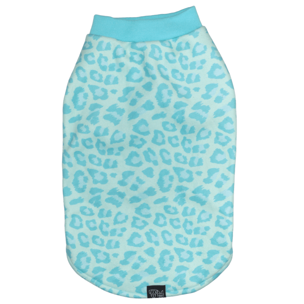 Big and Little Dogs Fleece Pyjama Turquoise Leopard Hondenkleding > Hondenpyjama 50 CM