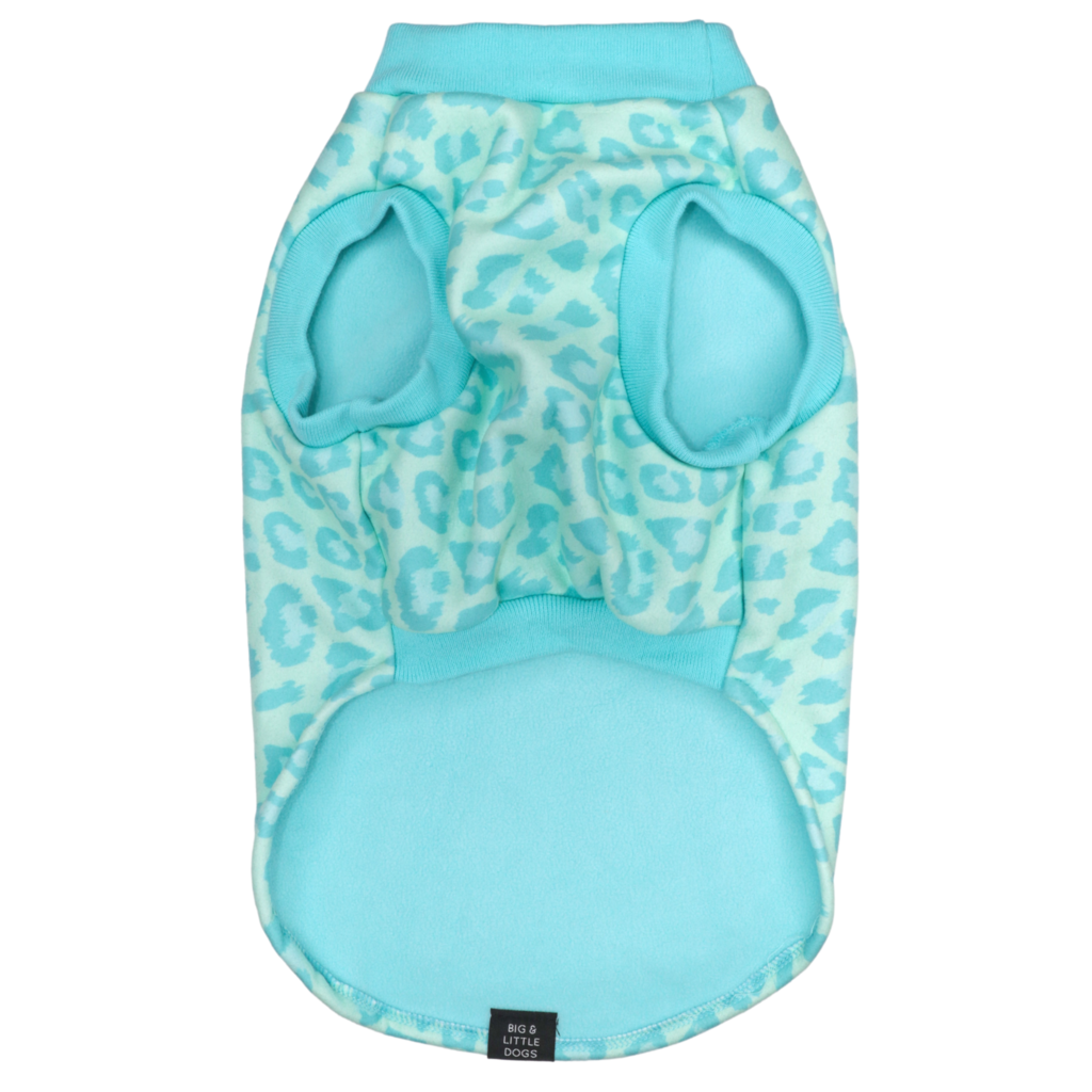 Big and Little Dogs Fleece Pyjama Turquoise Leopard - Premium Hondenkleding > Hondenpyjama from Big and Little Dogs - Just €20! Shop now at Frenkiezdogshop