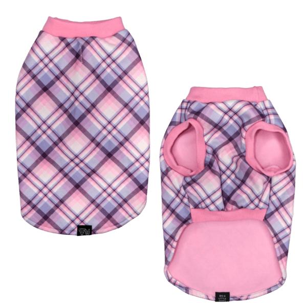 Big and Little Dogs Fleece Pyjama Purple & Pink Plaid Hondenkleding > Hondenpyjama 50 CM