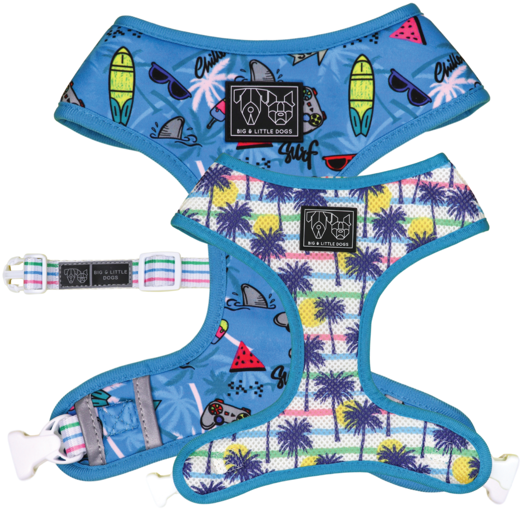 Big and Little Dogs Reversible Surf's Up - Premium hondentuig > honden harnas from Big and Little Dogs - Just €10! Shop now at Frenkiezdogshop