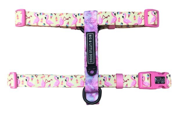 Big and Little Dogs Strap Harness Let's Flamingle ( ALLEEN LARGE) hondentuig > honden harnas > overige modellen Small