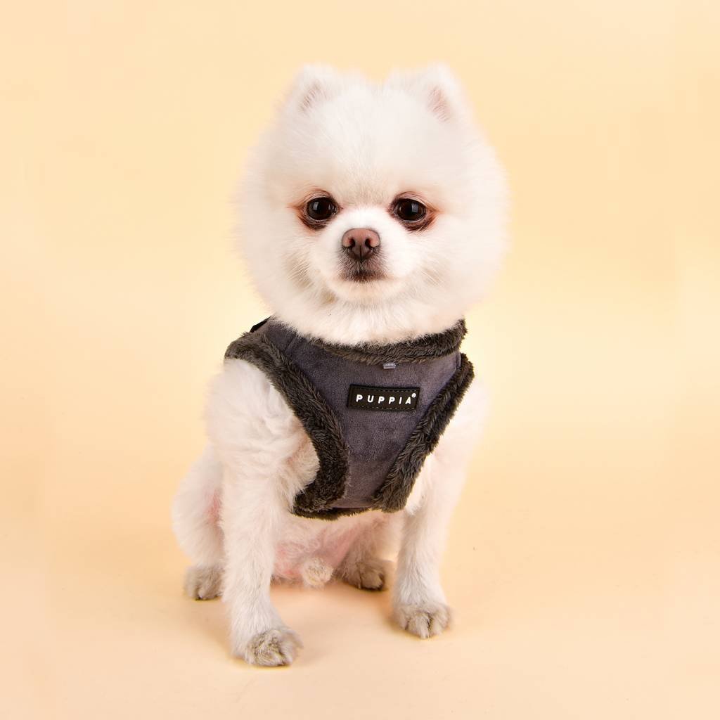 Puppia Terry Vest Harness model B grey hondentuig > honden harnas > model B Small