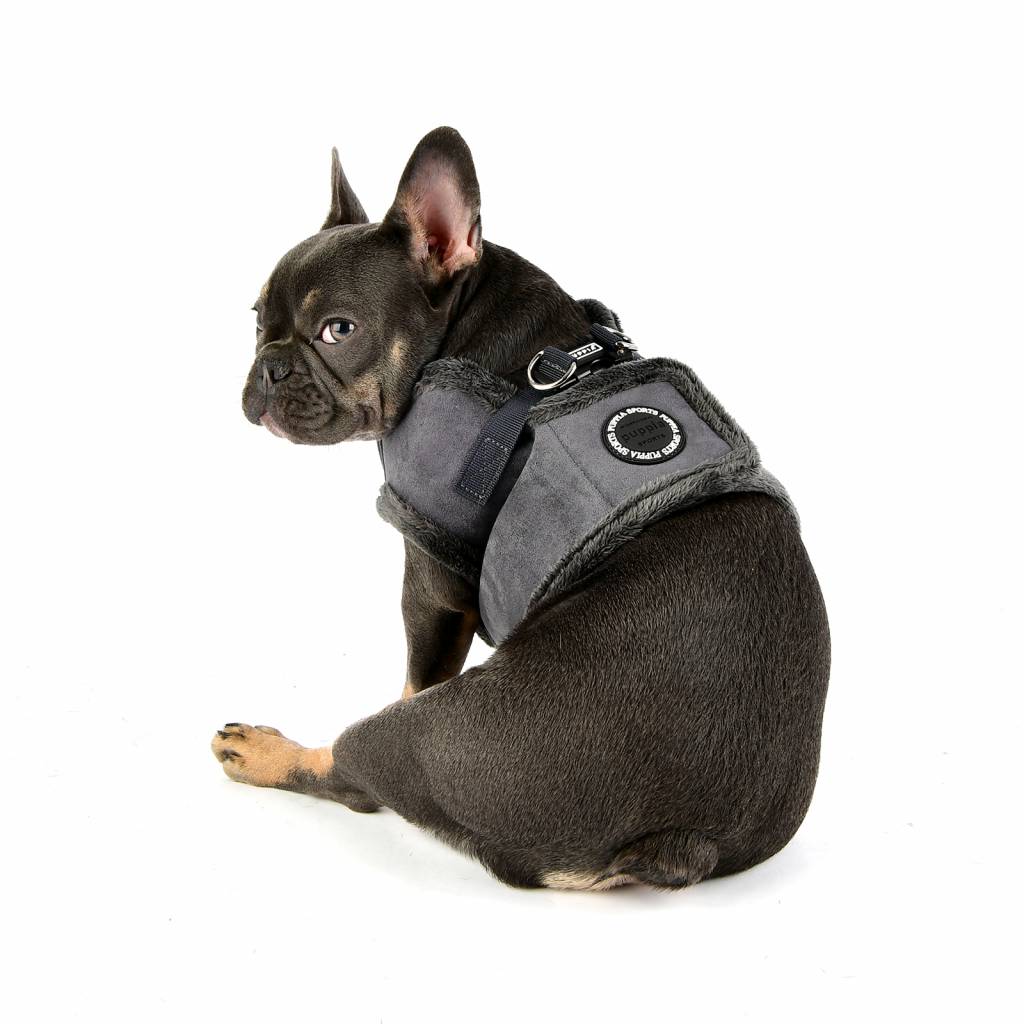 Puppia Terry Vest Harness model B grey hondentuig > honden harnas > model B Small