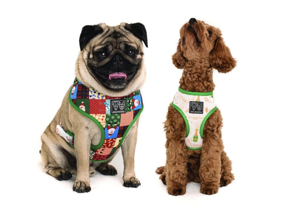 Big and Little Dogs Reversible Harness Silly Season ( XS, S & M ) hondentuig > honden harnas > model A X - Small