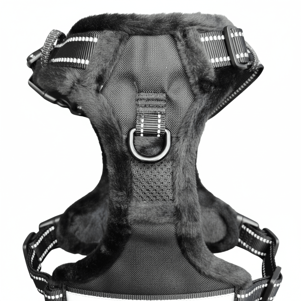 Frenkiez Teddy reflective Y tuig no pull dogharness Black hondentuig > honden harnas > Y tuigen Small