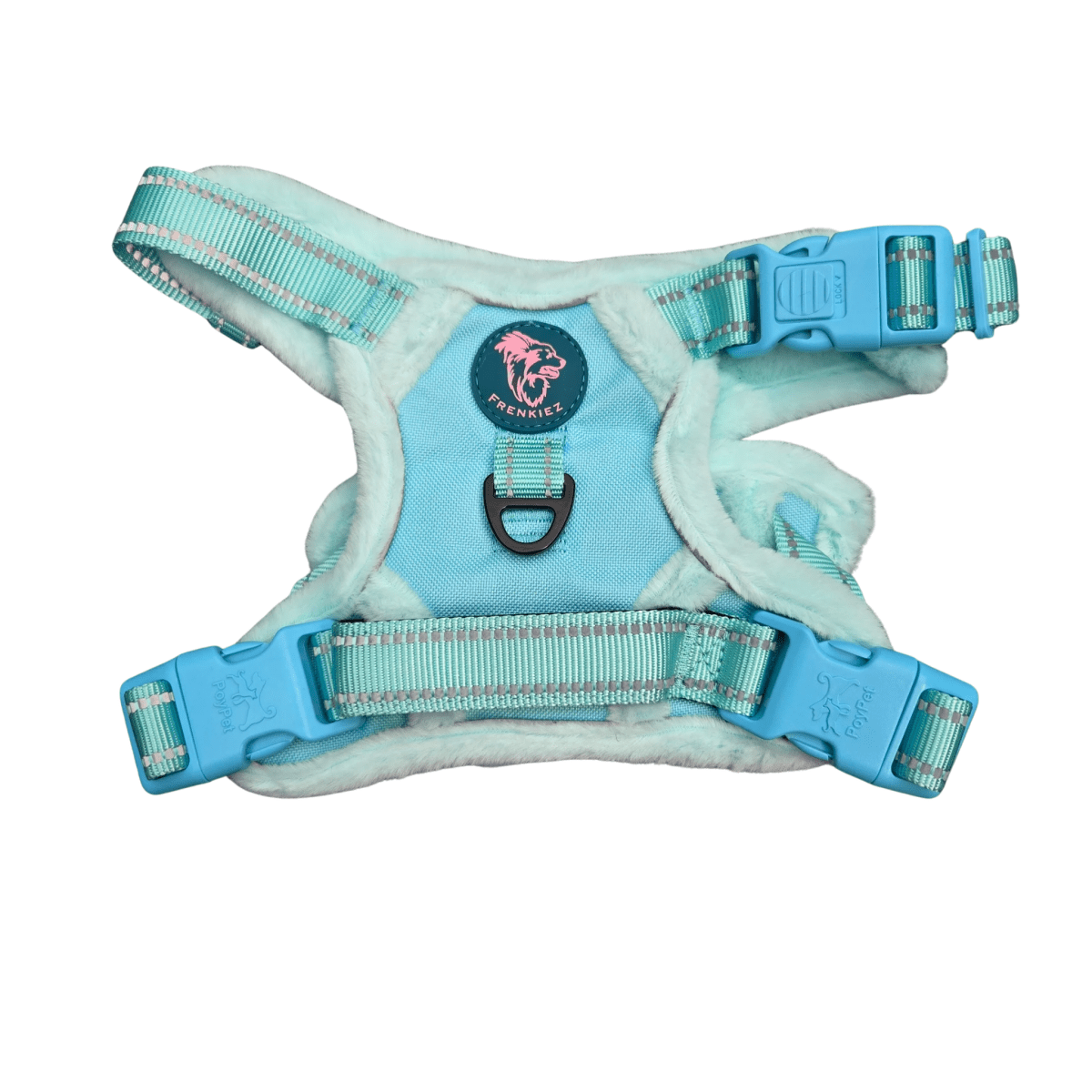 Frenkiez Teddy reflective Y tuig no pull dogharness Mint hondentuig > honden harnas > Y tuigen Small