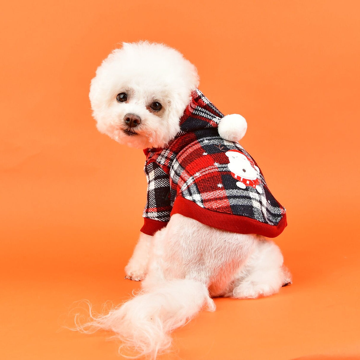 Puppia Blitzen Kerst Hoodie Checkered Red - Premium Hondenkleding > Hondentrui from Puppia - Just €20! Shop now at Frenkiezdogshop