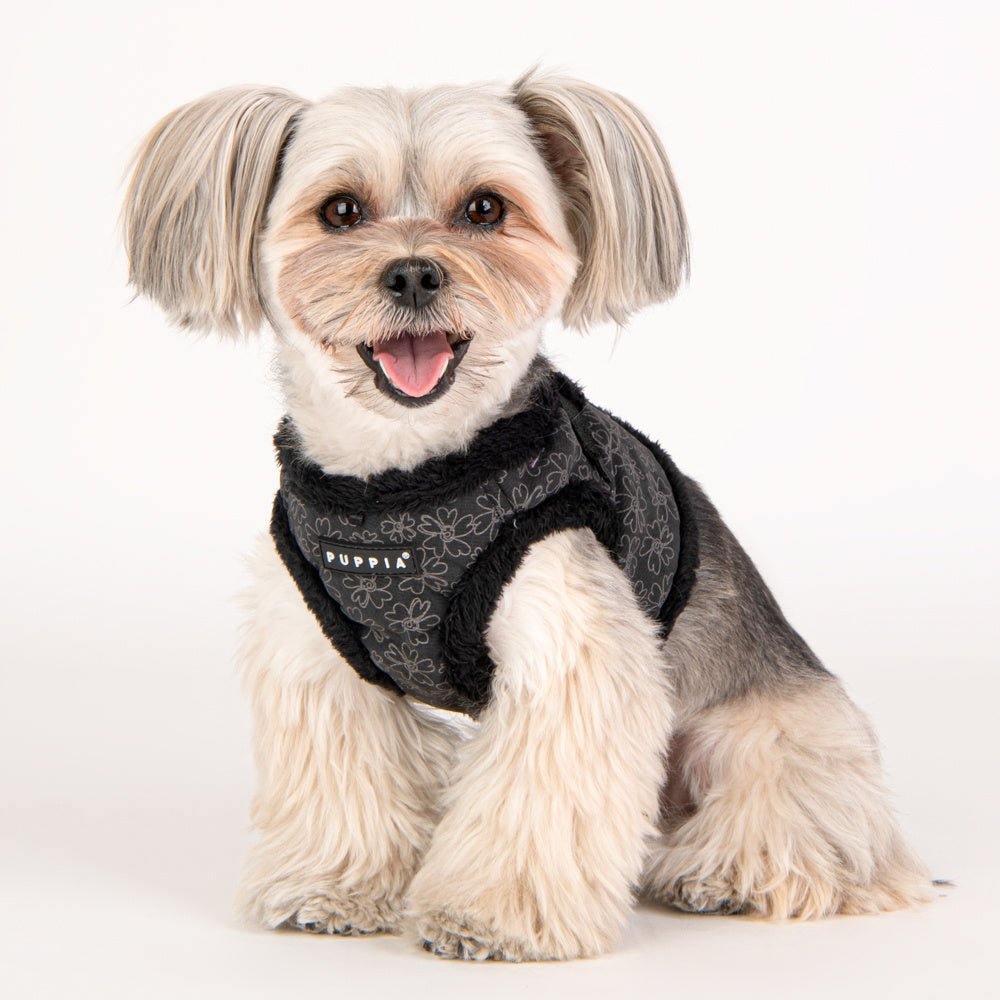 Puppia Vest Harness B Hepatica Black hondentuig > honden harnas > model B Small