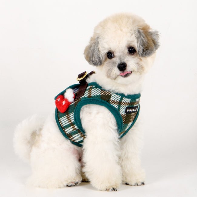 Puppia Festive Vest Harness B Green hondentuig > honden harnas > model B Small