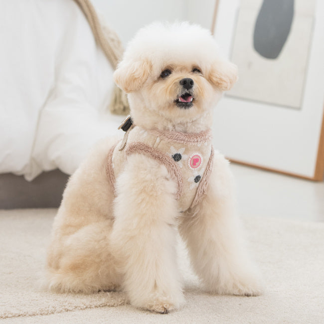 Pinkaholic Nanala Vest Harness Beige - Premium hondentuig > honden harnas from Pinkaholic - Just €20! Shop now at Frenkiezdogshop