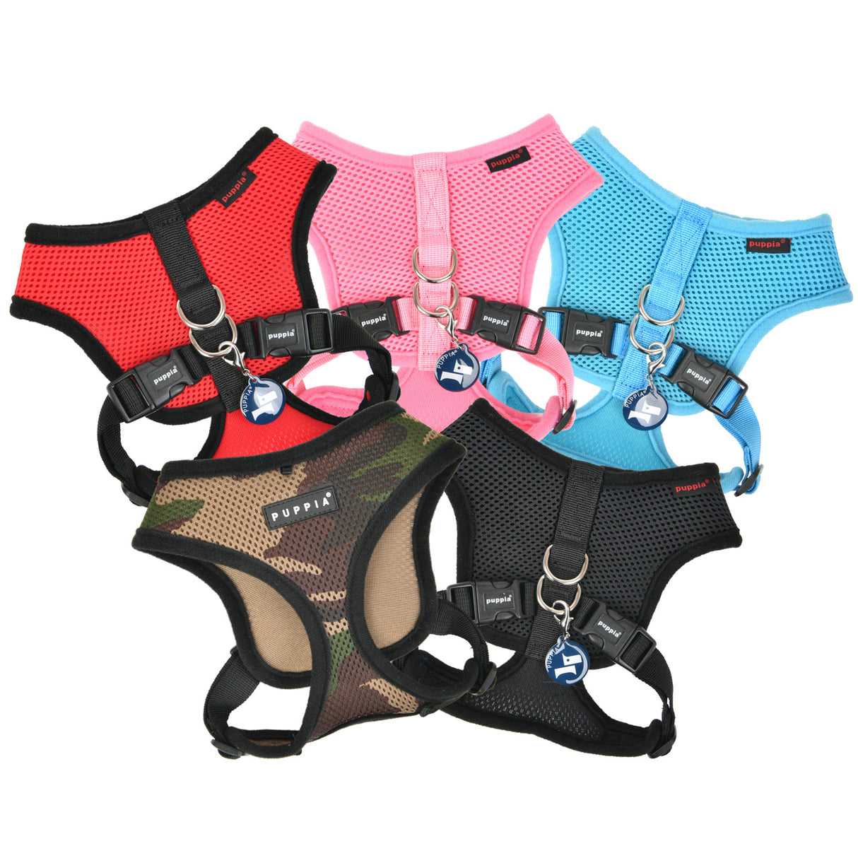 Puppia Soft Harness model E Pink hondentuig > honden harnas > overige modellen Small