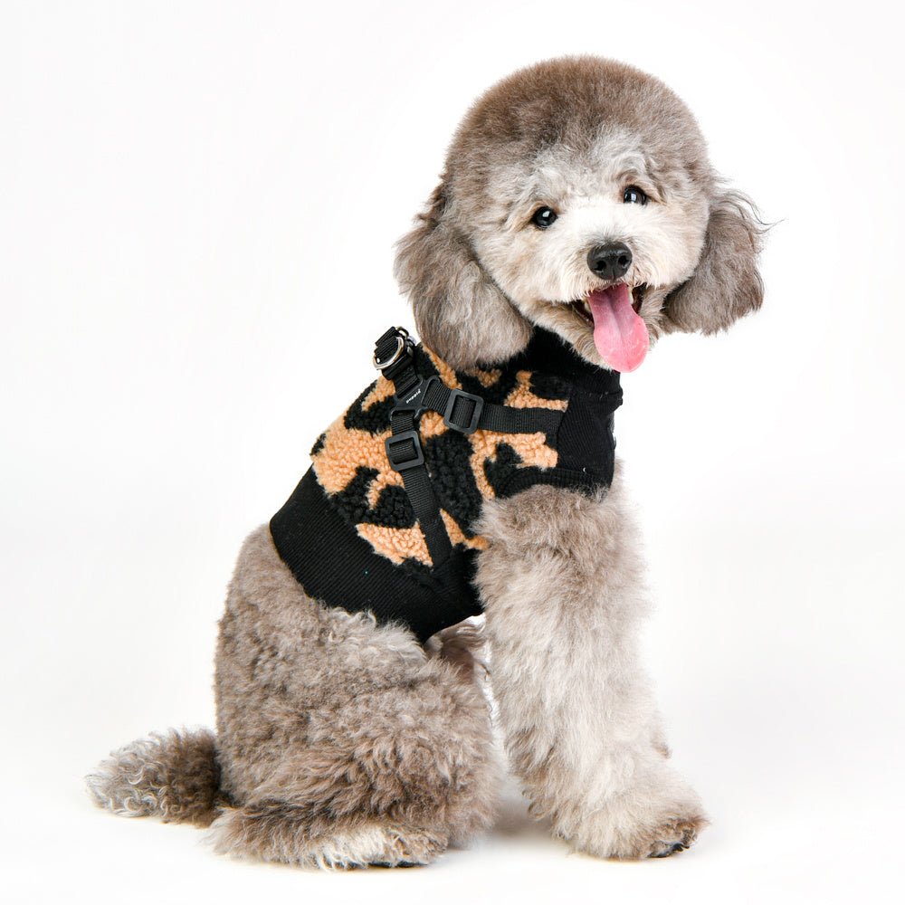 Puppia Sweater Harness J Serval Beige hondentuig > honden harnas > overige modellen Small