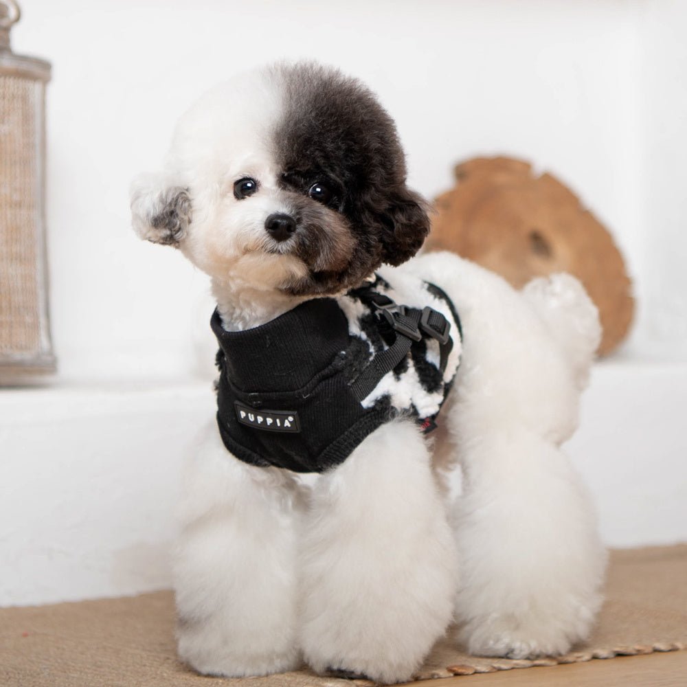 Puppia Sweater Harness J Serval Black hondentuig > honden harnas > overige modellen Small