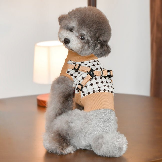 Puppia Sweater Harness J Jace Beige hondentuig > honden harnas > overige modellen Small