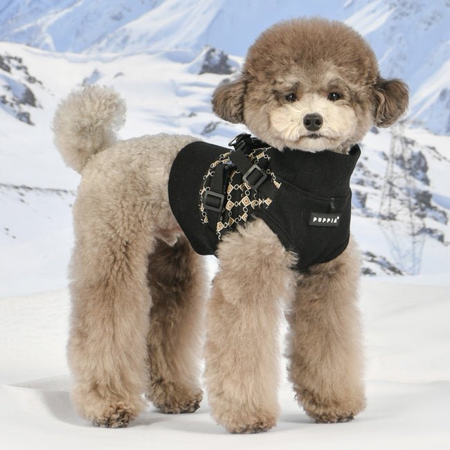 Puppia Sweater Harness J Jace Black hondentuig > honden harnas > overige modellen Small