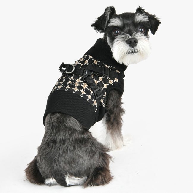 Puppia Sweater Harness J Jace Black hondentuig > honden harnas > overige modellen Small