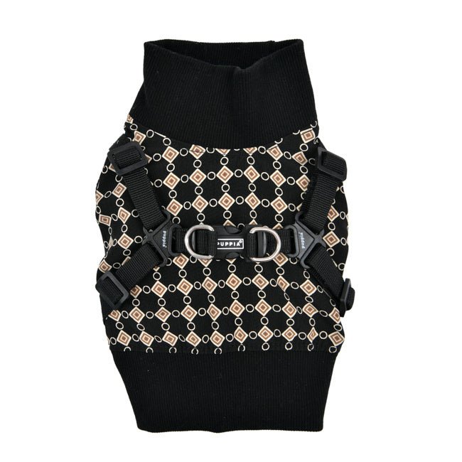 Puppia Sweater Harness J Jace Black hondentuig > honden harnas > overige modellen Small
