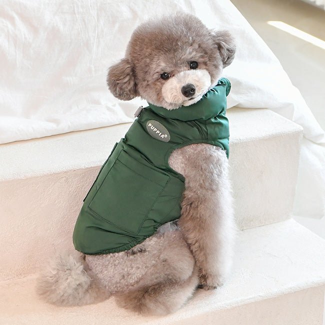 Puppia Puffer Vest Harness Jumper Green Hondenkleding > hondenjas Small