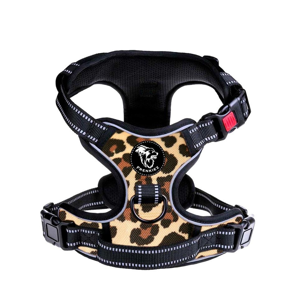 Frenkiez reflective Y tuig no pull dogharness Light leopard XL - Premium hondentuig > honden harnas from Frenkiez - Just €23.99! Shop now at Frenkiezdogshop