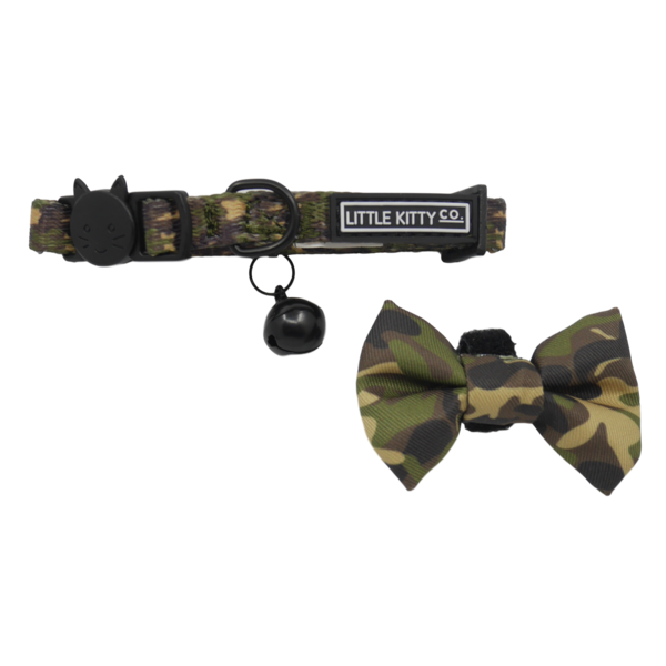 Little Kitty Cat Collar & Bow Tie Cool Cat Camo - Premium halsband > kattenhalsband from Little Kitty - Just €10! Shop now at Frenkiezdogshop