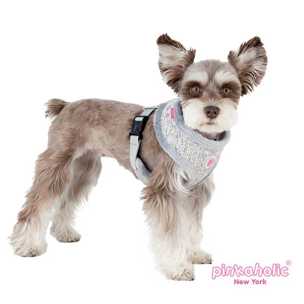 Pinkaholic Muffy Harness grey ( alleen large) - Premium hondentuig > honden harnas from Pinkaholic - Just €20! Shop now at Frenkiezdogshop