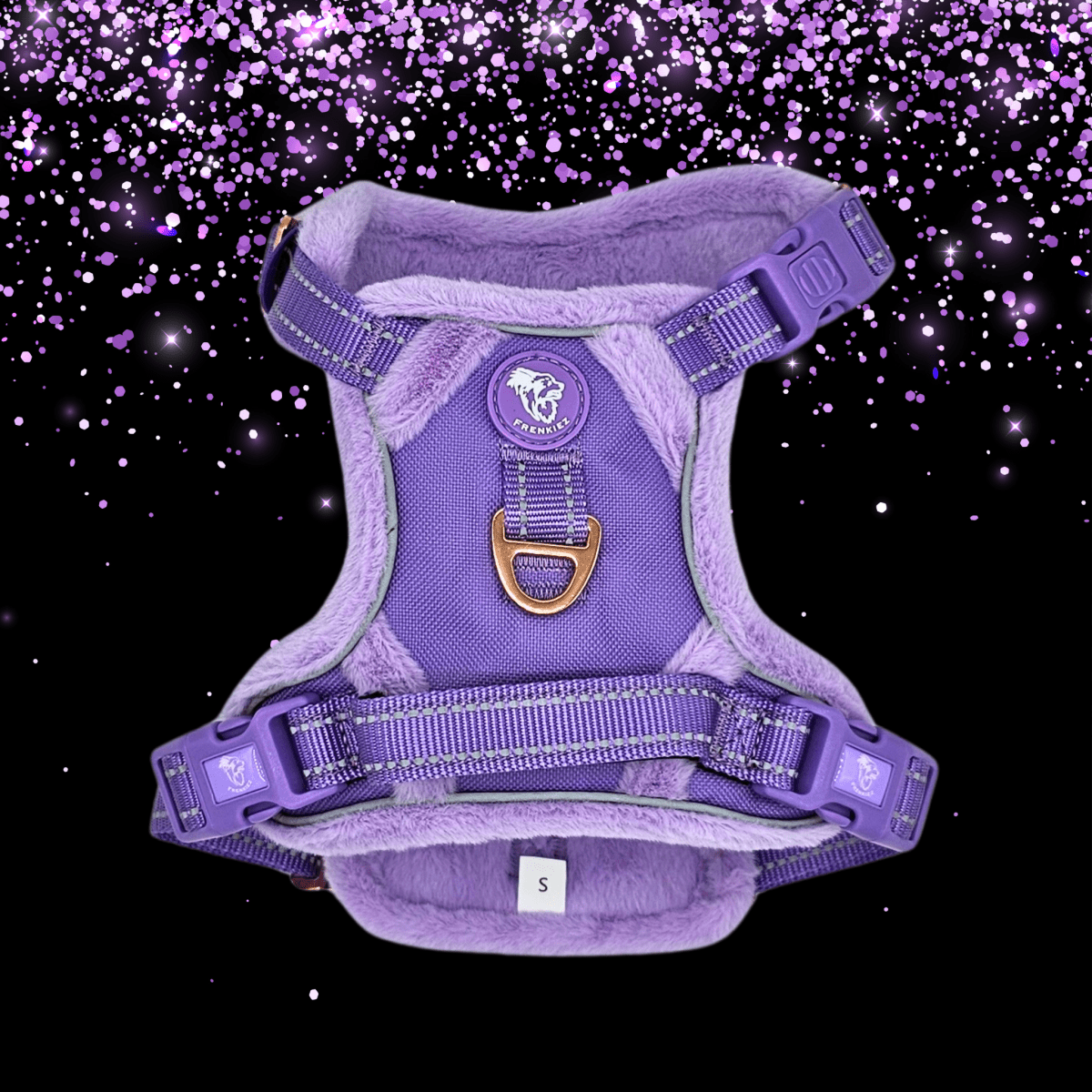 Frenkiez Teddy reflective Y tuig no pull dogharness Luxury Lila hondentuig > honden harnas > Y tuigen X - Small