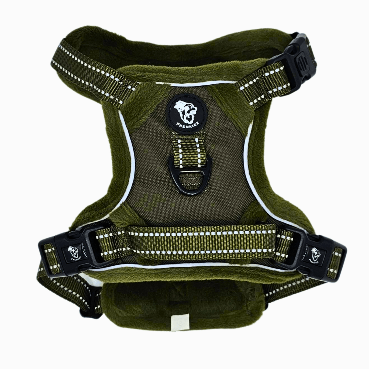 Frenkiez Teddy Reflective Y Tuig No Pull - Army Green Hondenharnas hondentuig > honden harnas > Y tuigen X - Small