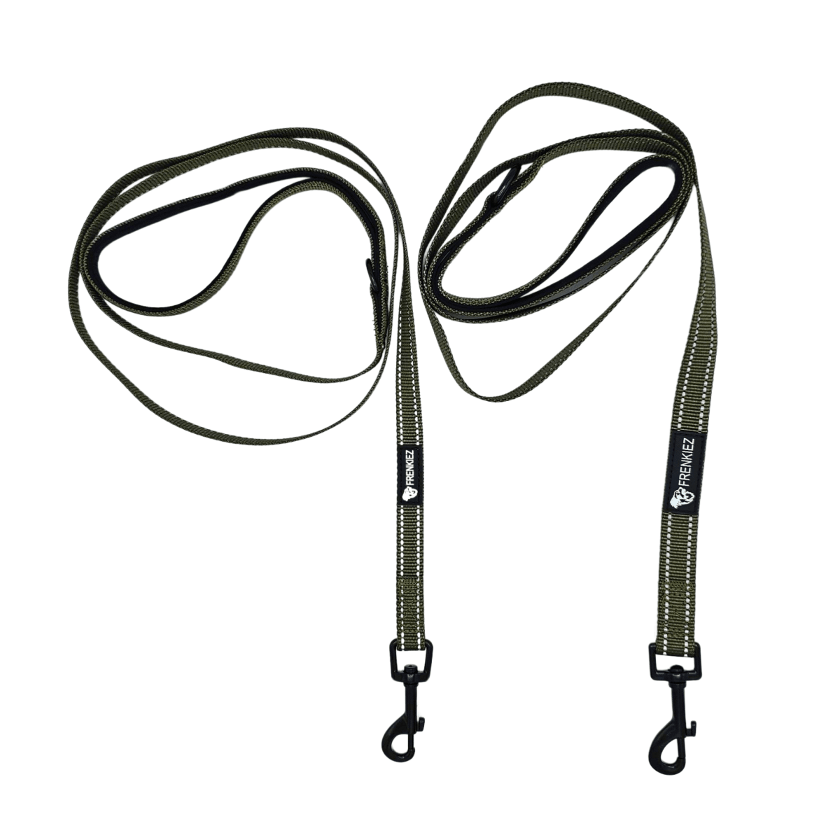 Frenkiez reflective dog leash New Army Green hondenriem > hondenlijn Small