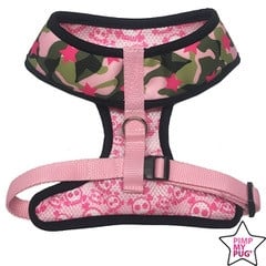 Pimp My Pug Harness Reversible Military Pink hondentuig > honden harnas Small