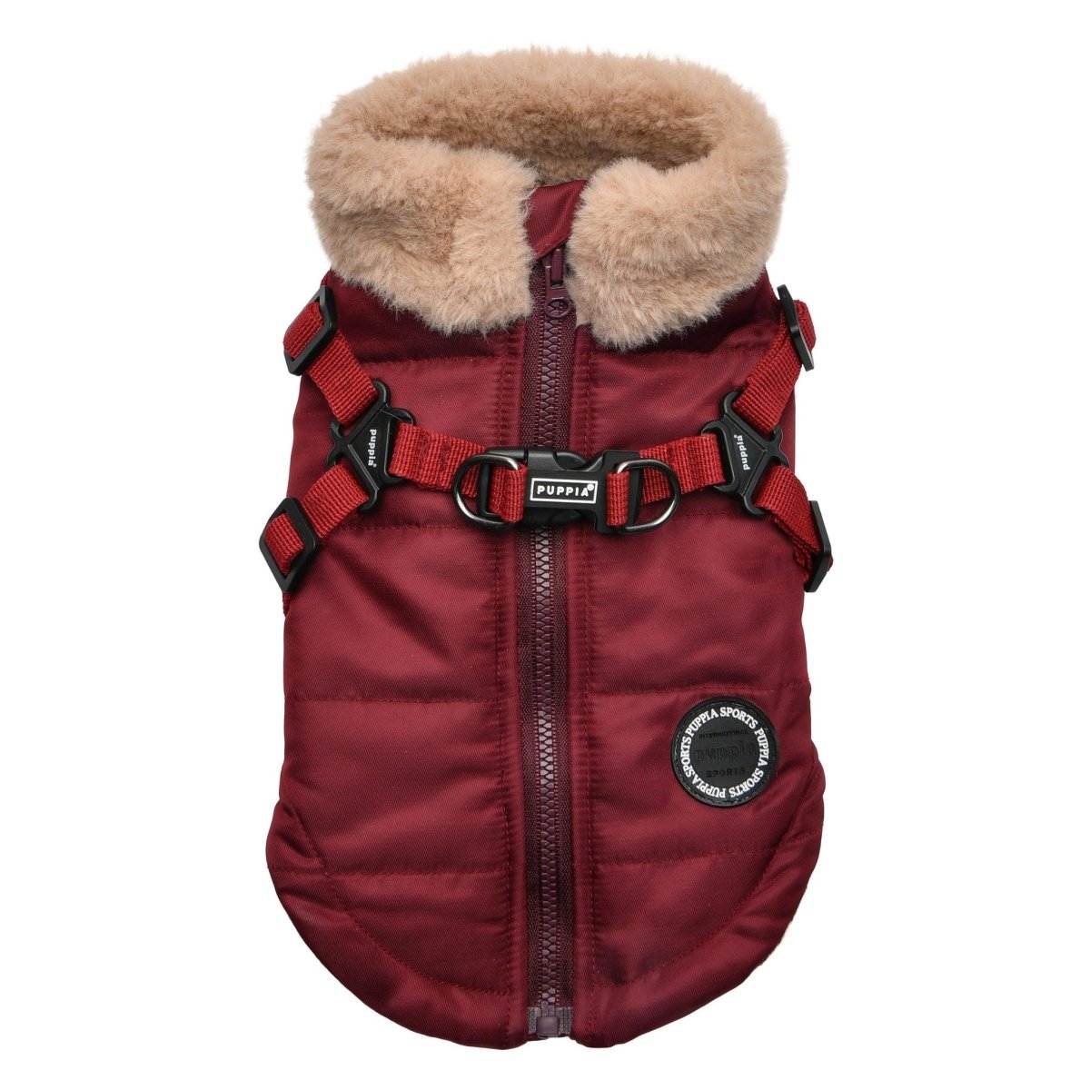 Puppia Donavan Jacket Harness Wine Hondenkleding > hondenjas Small