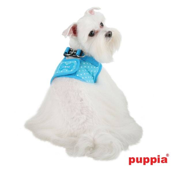 Puppia Dotty Vest Harness model B skyblue hondentuig > honden harnas > model B Small