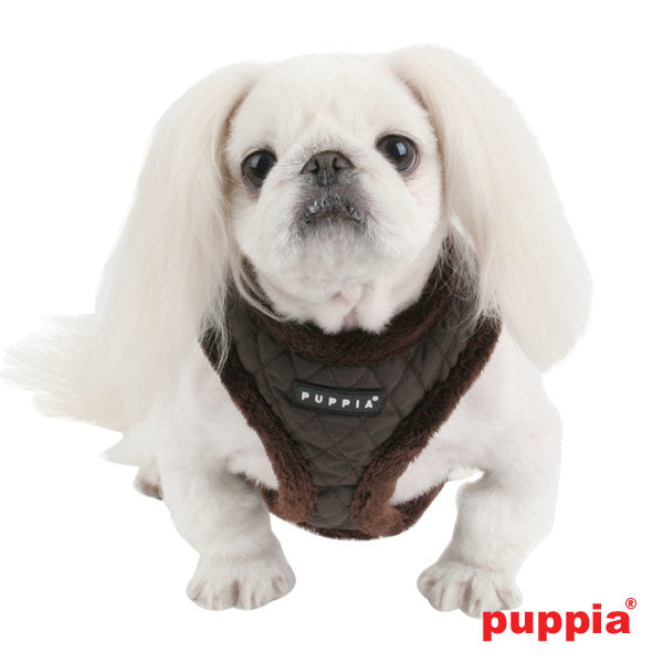 Puppia Harness model A Diamond Brown - Premium hondentuig > honden harnas from Puppia - Just €20! Shop now at Frenkiezdogshop