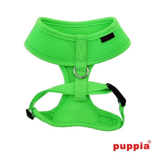 Puppia Neon Soft harness Model A Green hondentuig > honden harnas > model A X - Small