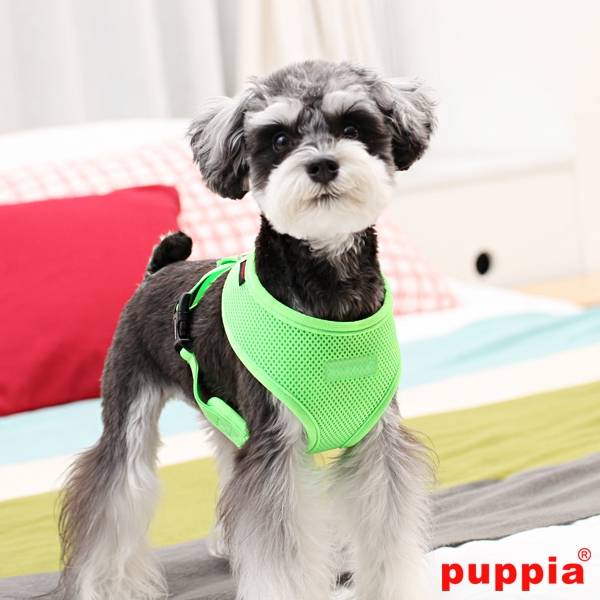 Puppia Neon Soft harness Model A Green hondentuig > honden harnas > model A X - Small