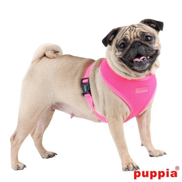 Puppia Neon Soft Harness model A Pink hondentuig > honden harnas > model A X - Small