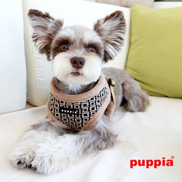 Puppia Damier Harness model A beige hondentuig > honden harnas > model A Small